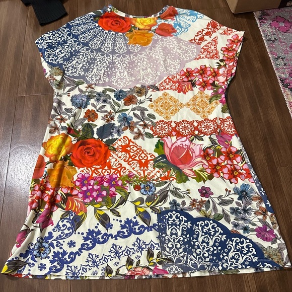 Johnny Was Tango Tunic Top Relaxed Fit Dolman Sleeve Tee Floral Boho Colorful S - Picture 3 of 6